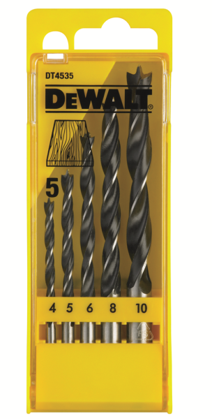 DeWALT DT4535 5-delige Houtspiraalboor Set In Cassette - 4-10mm - Detailed view of the product