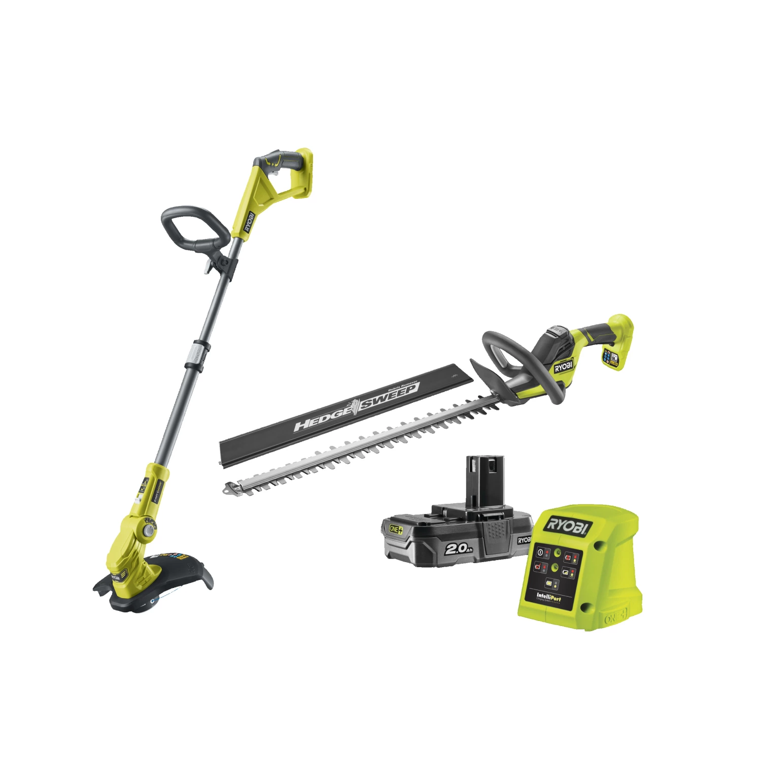 Ryobi RY18LT18HTA-120 18V Li-ion Accu Heggenschaar (RY18HT)&Accu Grastrimmer (OLT1832) Set (1x 2.0Ah Accu) thumbnail 3