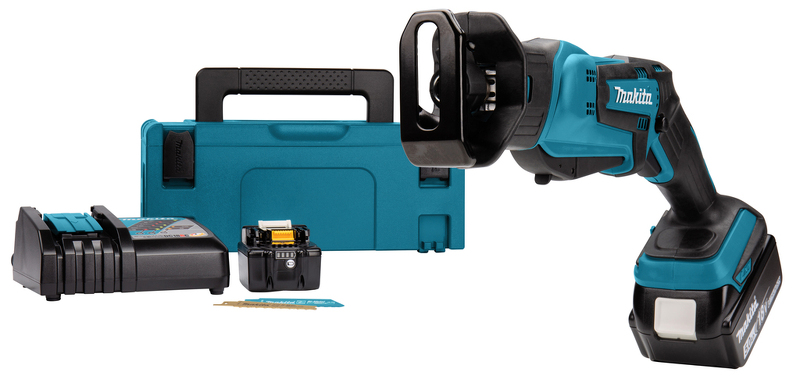 Makita DJR183RTJ 18V Li-Ion Accu Reciprozaag Set (2x 5.0Ah Accu) In Mbox - Snelwissel EAN: 88381813808