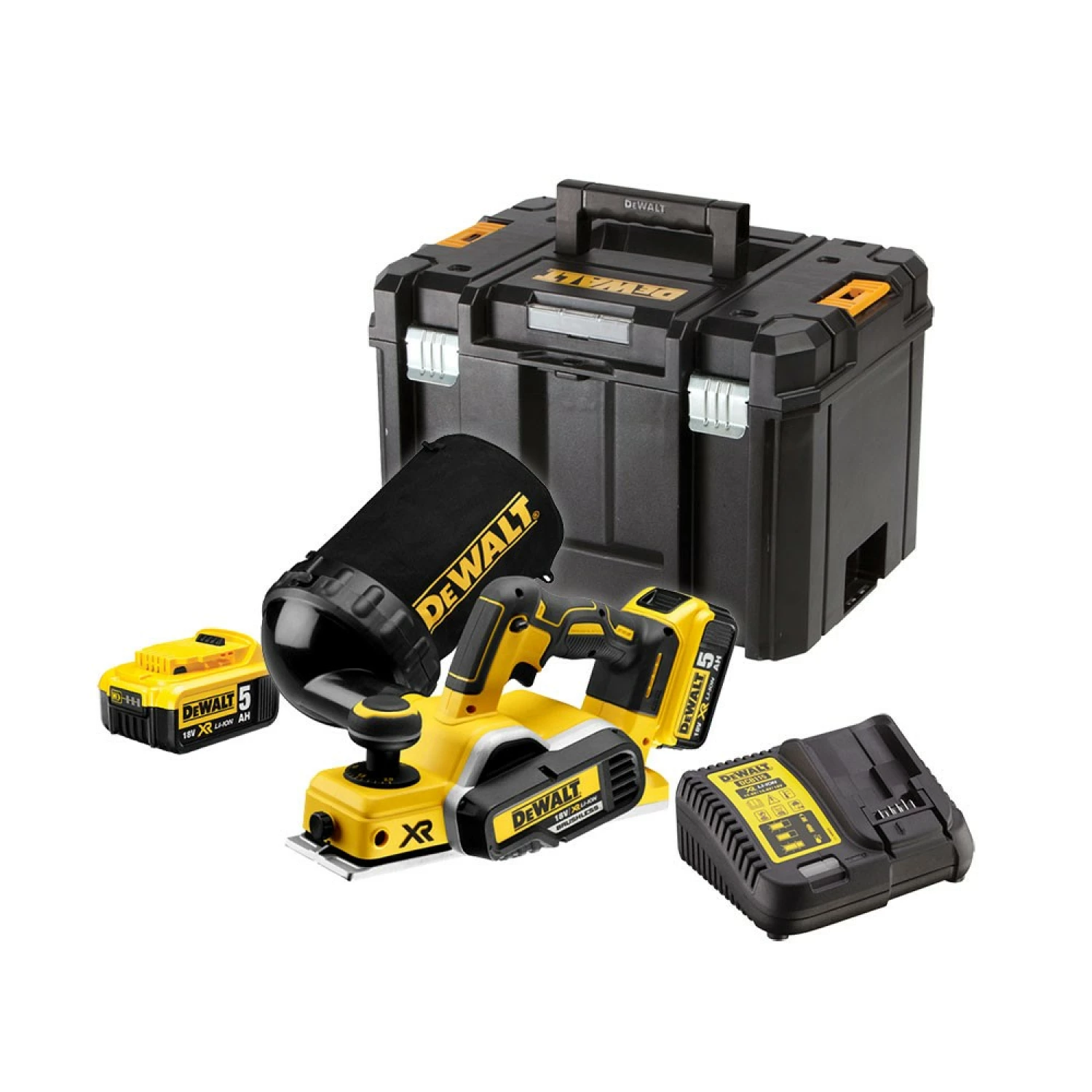 DeWALT DCP580P2-QW 18V Li-ion XR Accu Schaafmachine Set (2x 5.0Ah) In TSTAK - 82mm - 2mm - Koolborstelloos