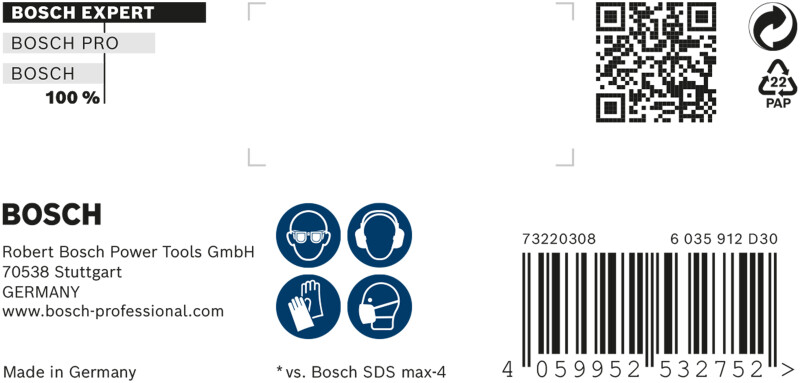 Bosch 2608900201 Hamerboor SDS Max-8X 12x200x340mm - Detailed view of the product