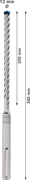Bosch 2608900201 Hamerboor SDS Max-8X 12x200x340mm - Detailed view of the product