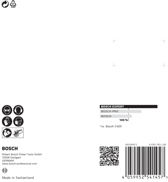 Bosch 2608900807 EXPERT Schuurvel C470 Best For Wood And Paint - 125mm - K120 - 8 Gaten - 5st - Detailed view of the product