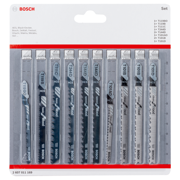 Bosch 2607011169 10-delige Decoupeerzaagbladenset - Hout EAN: 3165140913409