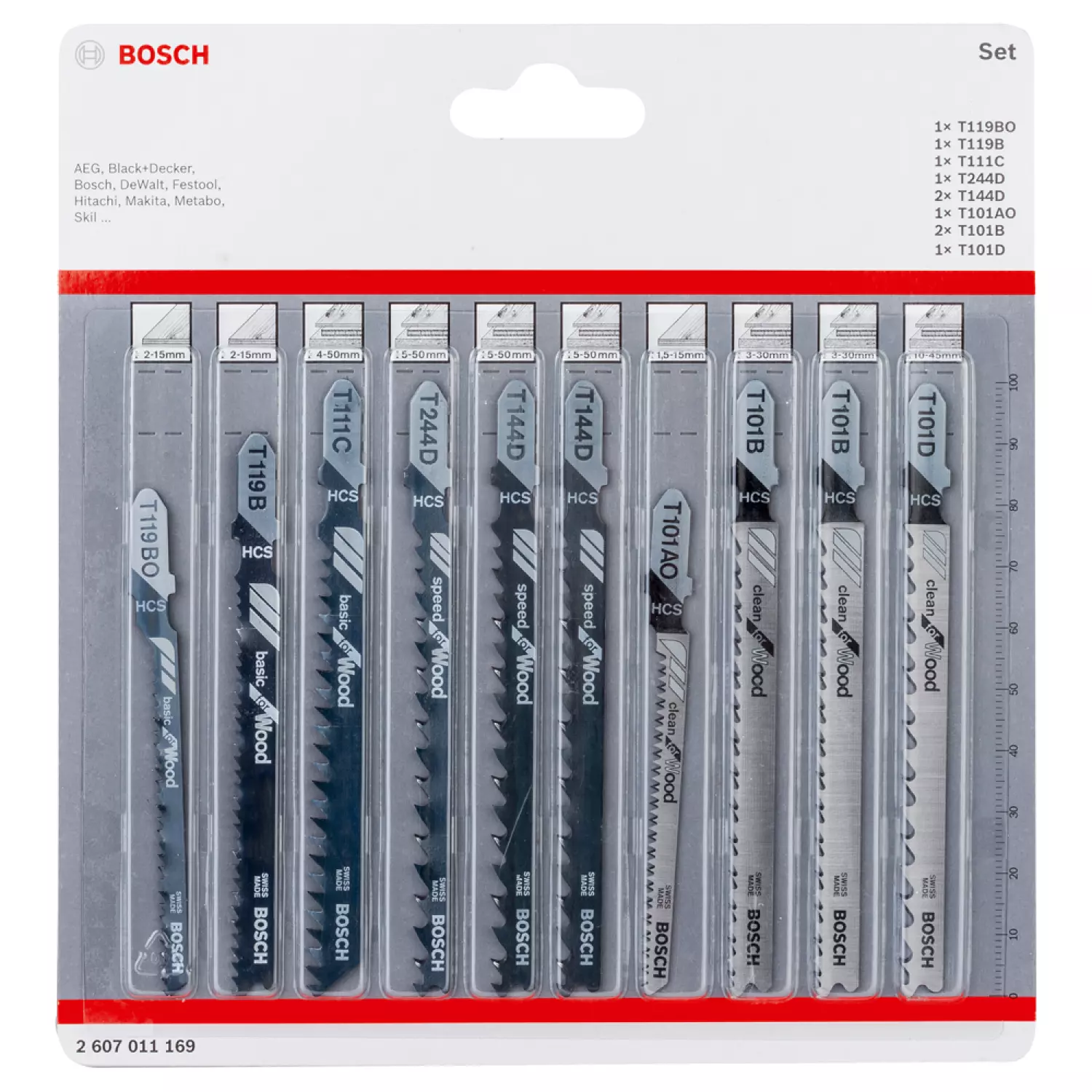 Bosch 2607011169 10-delige Decoupeerzaagbladenset - Hout