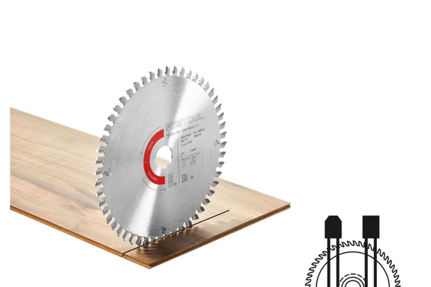 Festool 205766 Cirkelzaagblad - HW 168x1,8x20 - 52T - Laminaat thumbnail 2
