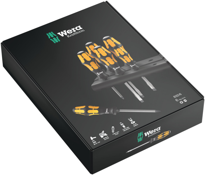 Wera 05018282001 6 Delige Kraftform Plus Schroevendraaierset Met Slagkop - S/PH - Detailed view of the product