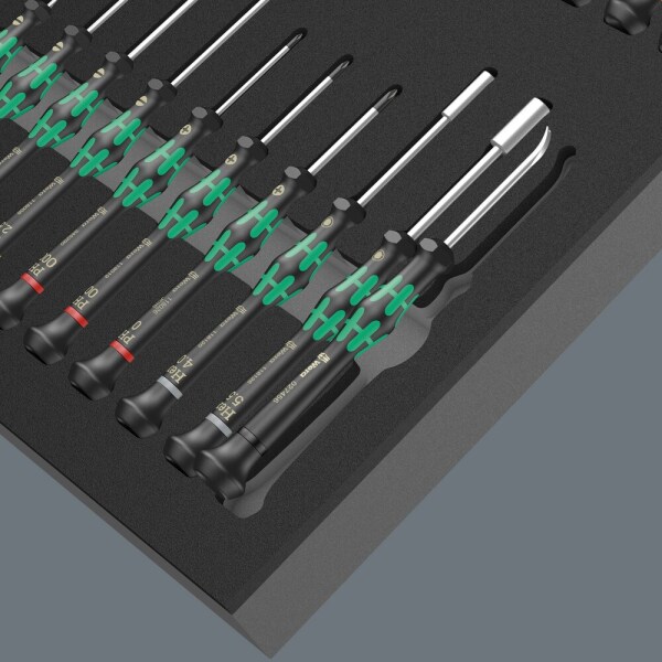 Wera 05150106001 24-delige 9715 Kraftform Micro Set 1 Schroevendraaierset In Foam Inlay - Detailed view of the product