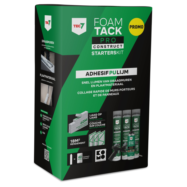 TEC7 Starterskit FoamTack Pro Construct (3x 880 Ml, Reiniger En Gun) afbeelding