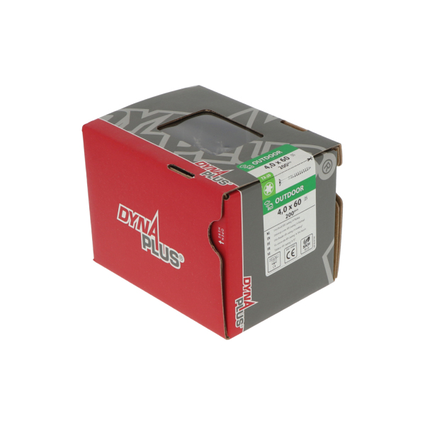 DynaPlus 0281.08.26001 Unischroef - TX20 - 4.0 X 60/35mm - Platkop - Deeldraad - Gecoat (200st) - Detailed view of the product