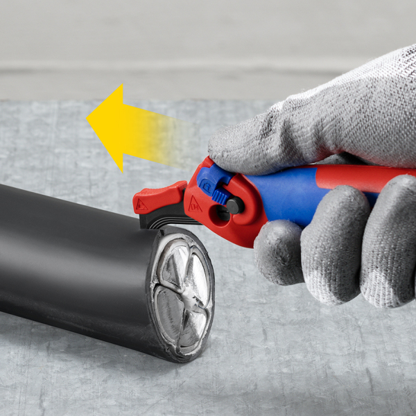 Knipex 16 50 145 SB Ontmantelingsmes - Instelbaar - Ratelfunctie - Tot 7mm - Incl. Glijschoen - Detailed view of the product