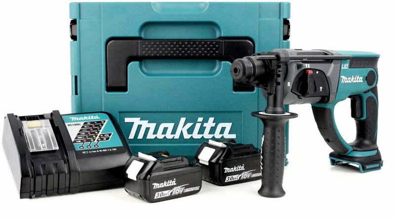 Makita DHR202RFJ 18V Li-Ion Accu SDS-plus Combihamer Set (2x 3.0Ah Accu) In Mbox - 2J EAN: 88381658164