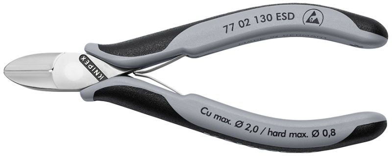 Knipex 77 02 130 ESD Elektronica Zijsnijtang - 130mm - Detailed view of the product