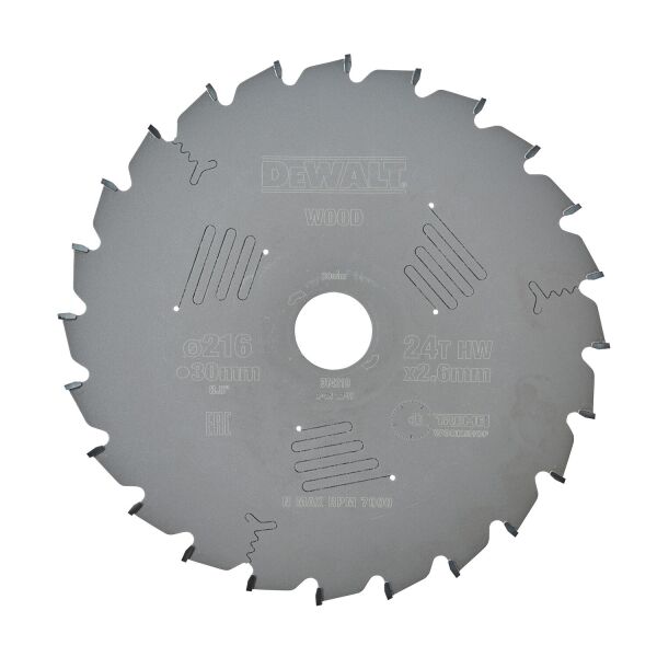 DeWALT DT4310 Extreme Cirkelzaagblad - 216 X 30 X 24T - Hout / Laminaat