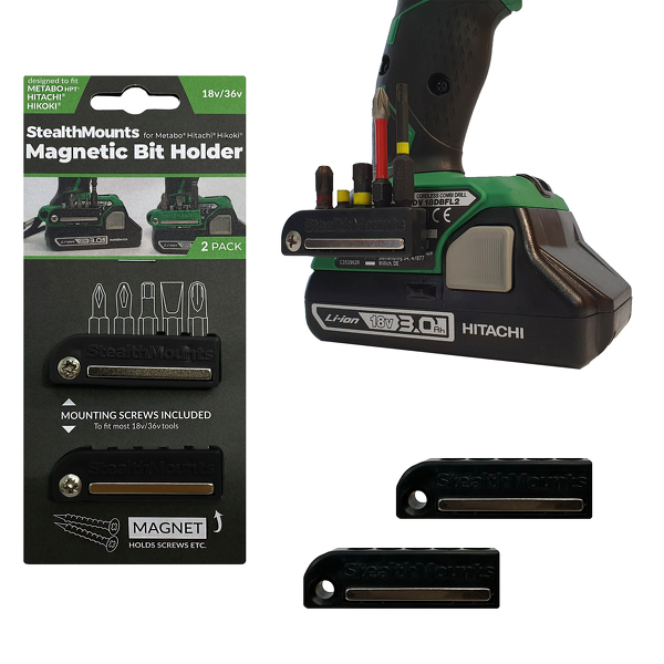 StealthMounts BH-MHH-BLK-2 Magnetische Bithouder Voor Machines Hikoki - Zwart - 2-pack
