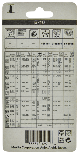 Makita A-85628 HCS Decoupeerzaagblad B10 - Zuiver - Hout / Kunststof (5st) - Detailed view of the product