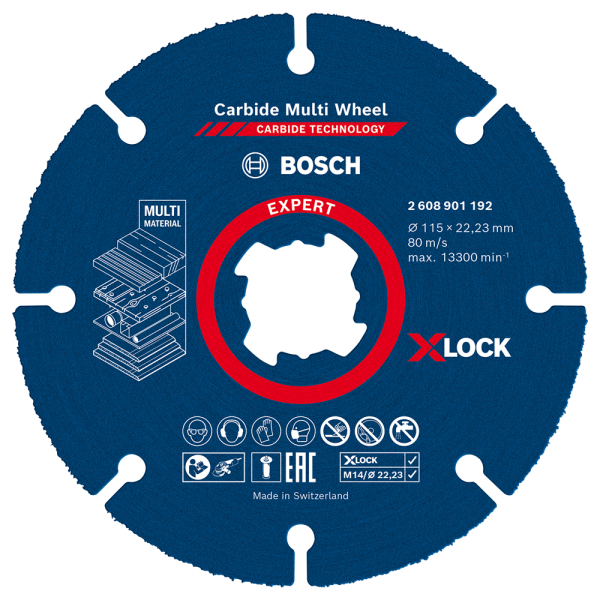 Bosch 2608901192 EXPERT X-LOCK Doorslijpschijf Carbide Multi Wheel 115mm