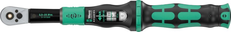 Wera 05075694001 Click-Torque Lock A6 R/L Draaimomentsleutel Met Omschakelratel - 2,5-25 Nm - 1/4"- Rechts/Links