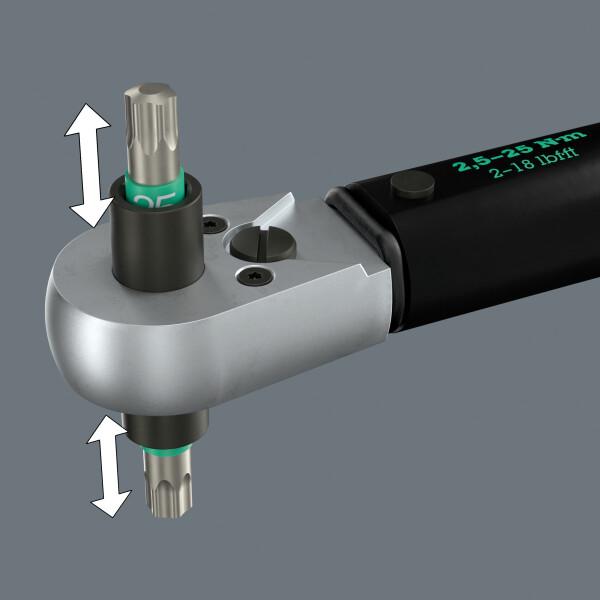 Wera 05075694001 Click-Torque Lock A6 R/L Draaimomentsleutel Met Omschakelratel - 2,5-25 Nm - 1/4"- Rechts/Links - Detailed view of the product