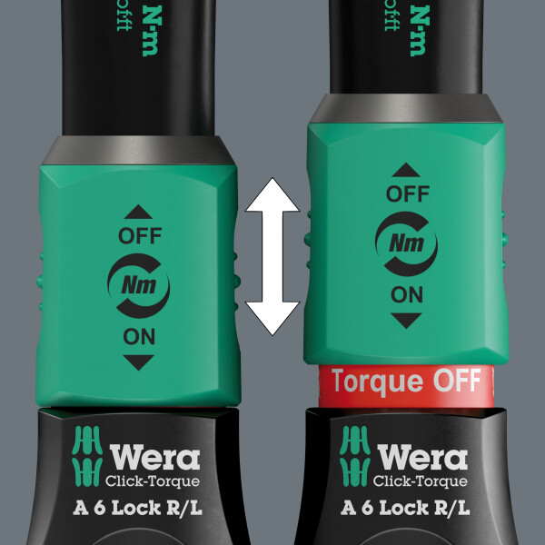 Wera 05075694001 Click-Torque Lock A6 R/L Draaimomentsleutel Met Omschakelratel - 2,5-25 Nm - 1/4"- Rechts/Links - Detailed view of the product