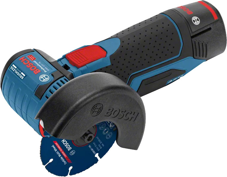 Bosch GWS 12V-76 12V Li-Ion Accu Haakse Slijper Set (2x 2.0Ah Accu) In Tas - 76mm - Koolborstelloos - Detailed view of the product