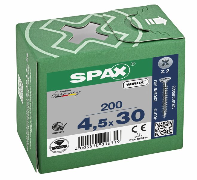 SPAX Universele Schroeven Verzonken Kop - Voldraad - Z2 - 4.5x30 Mm (200st) - Detailed view of the product