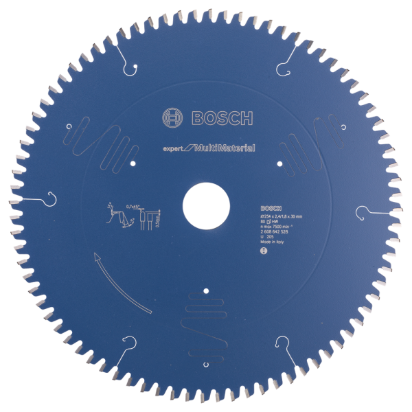 Bosch 2608642528 Expert Cirkelzaagblad - 254 X 30 X 80T - Hout / Epoxy / Aluminium / Kunststof