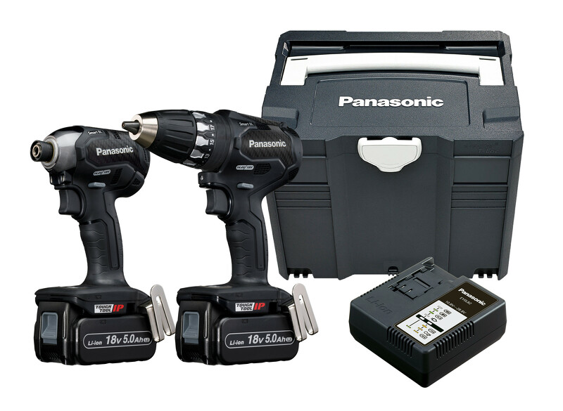Panasonic EYC231LJ2G 18V Li-Ion Accu Schroef/boormachine (EY74A3)&Slagschroevendraaier (EY76A1) Combiset (2x 5,0Ah Accu) In T-LOC - Koolborstelloos
