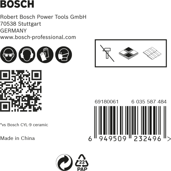 Bosch 2608900597 5-delige HardCeramic HEX-9 Borenset - 4/5/6/8/10mm - Detailed view of the product