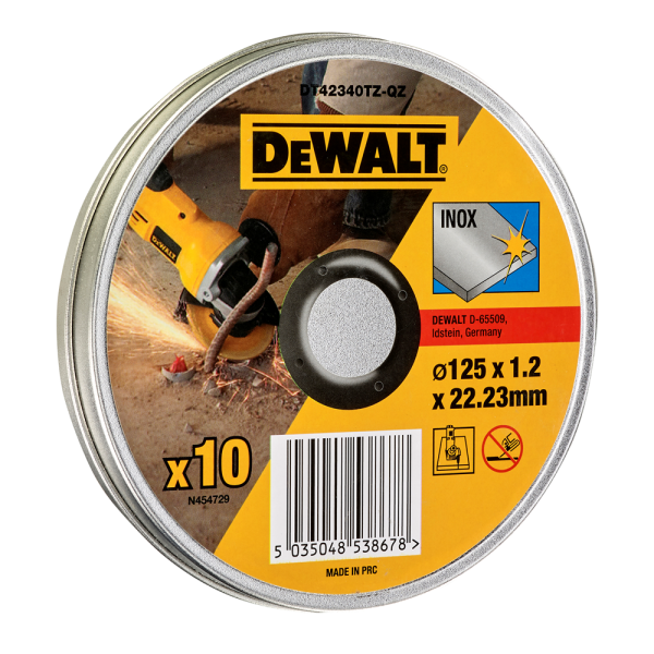 DeWALT DT42340TZ Doorslijpschijf In Blik - 125 X 22,23 X 1,2mm - Inox (10st) - Detailed view of the product