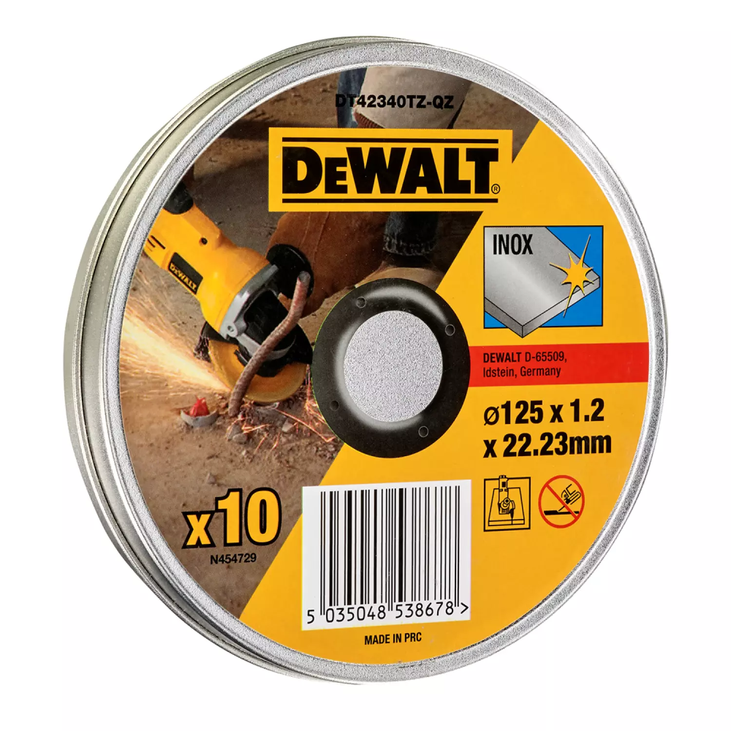 DeWALT DT42340TZ Doorslijpschijf In Blik - 125 X 22,23 X 1,2mm - Inox (10st) thumbnail 2