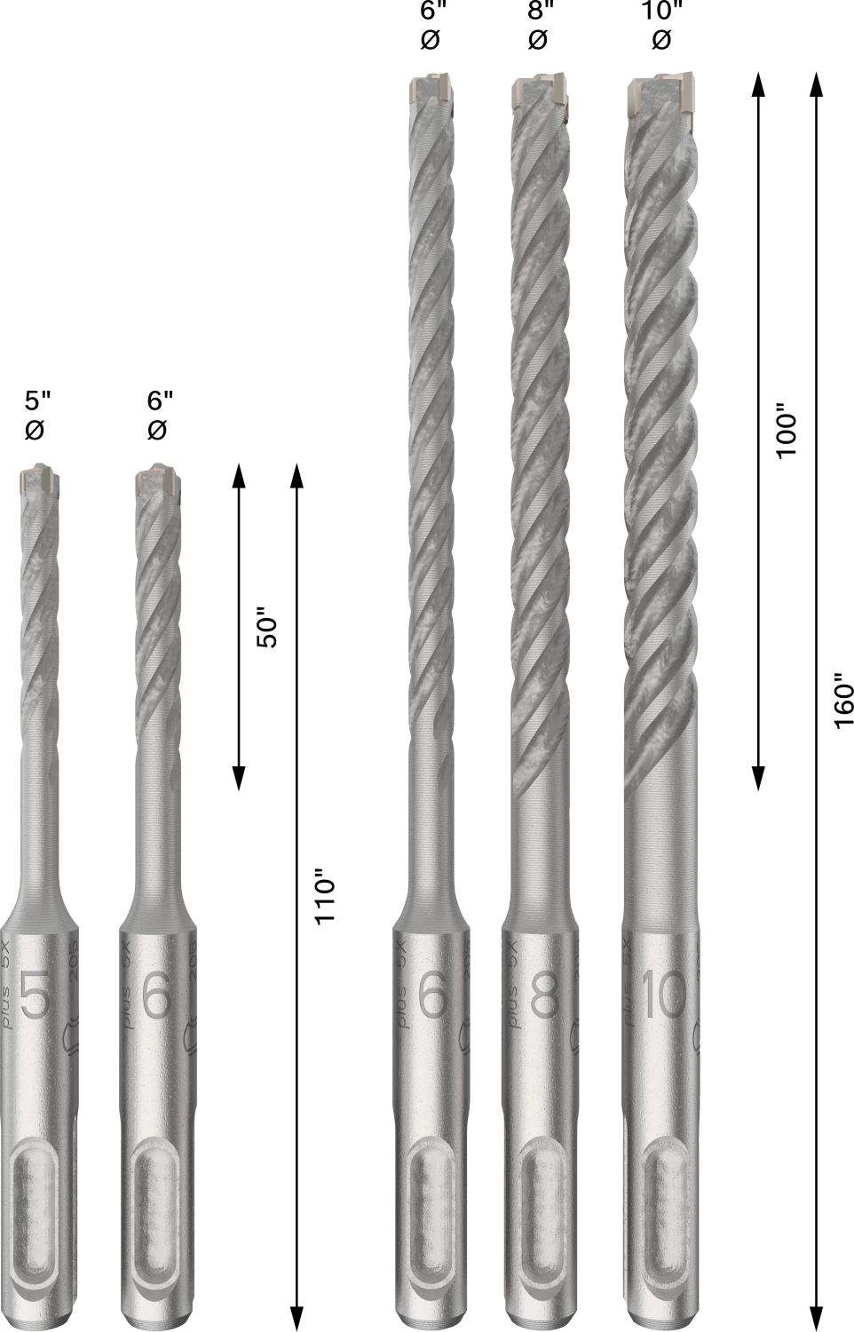 Bosch 2608833910 PRO Hamerboorset SDS Plus-5X - 5/6/6/8/10mm (5 Stuks) thumbnail 4