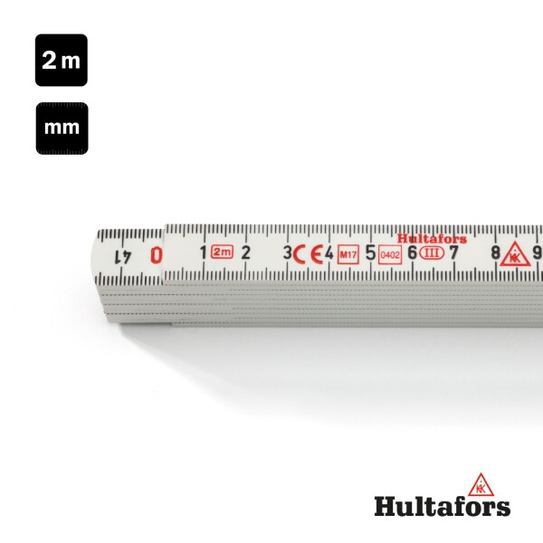 Hultafors G59-2-10 Wit Duimstok - Polyamide - 2m - Detailed view of the product