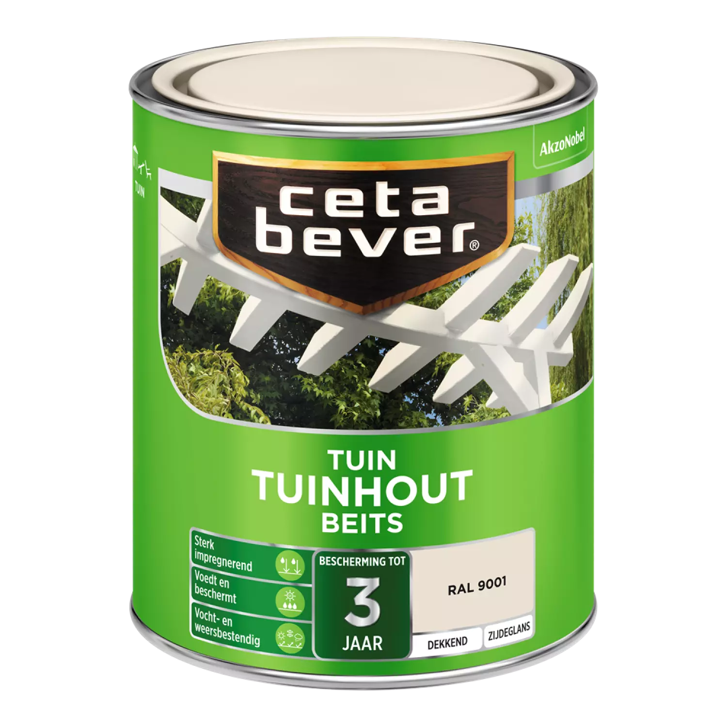 Cetabever Dekkende Tuinbeits - Crèmewit - 0,75L
