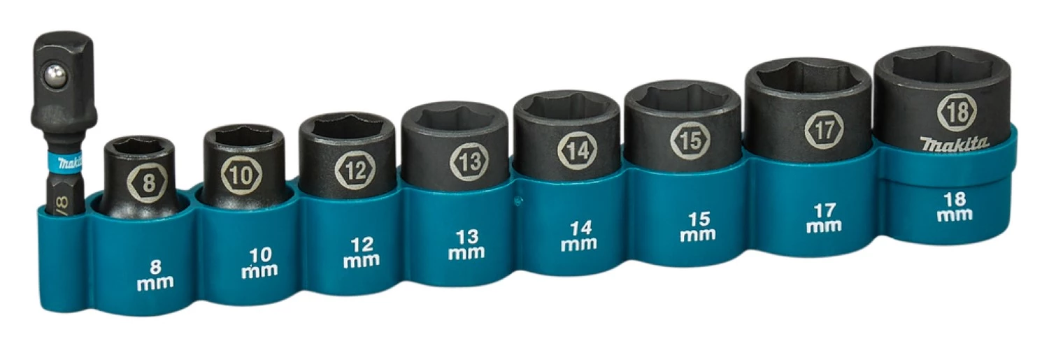 Makita E-16639 Impact Black Krachtdoppenset - 9-delig - 3/8''VK