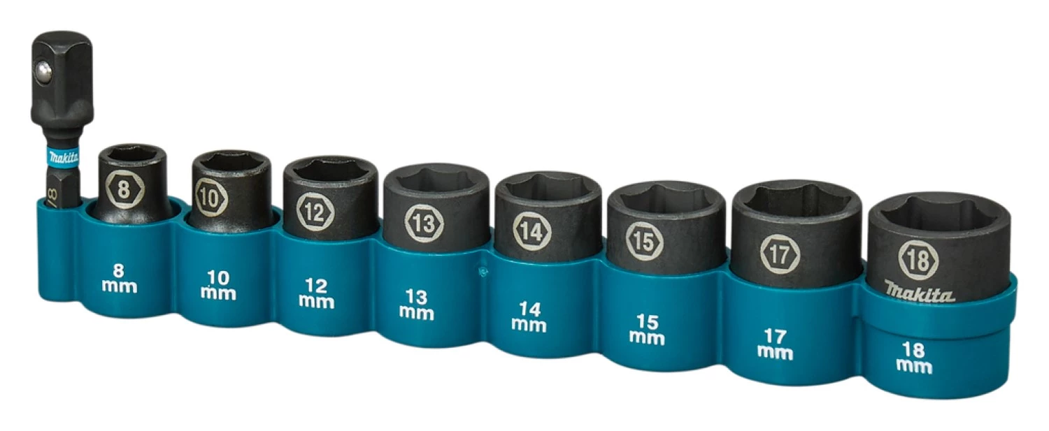 Makita E-16639 Impact Black Krachtdoppenset - 9-delig - 3/8''VK thumbnail 4