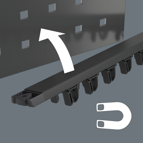 Wera 05136414001 9611 Magneetstrip Voor 9 Kraftform-schroevendraaiers - 30x400mm - Detailed view of the product