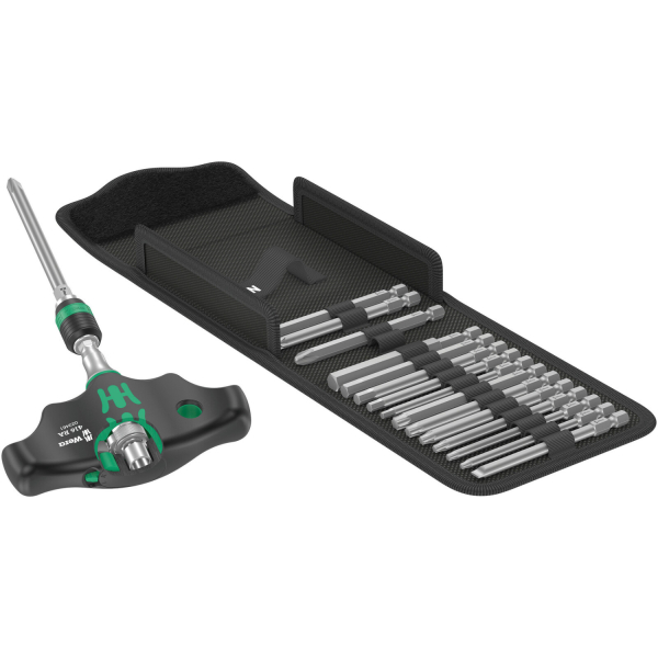Wera 05023471001 17- Delige Kraftform Kompakt 400 RA Set 1 Bitschroevendraaierset - PH/PZ/TX