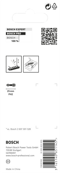 Bosch 2608522324 Impact Bits - PH2 X 25mm (8st) - Detailed view of the product