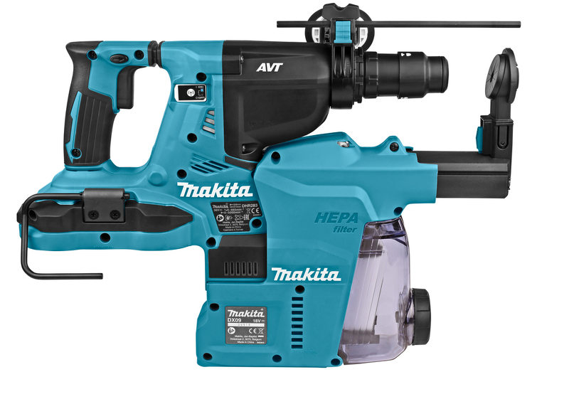 Makita DHR283ZWJU 36V (2x 18V) Li-Ion Accu SDS-plus Combihamer Incl. Stofafzuiging Body In Mbox - 2,9J - Koolborstelloos - Detailed view of the product