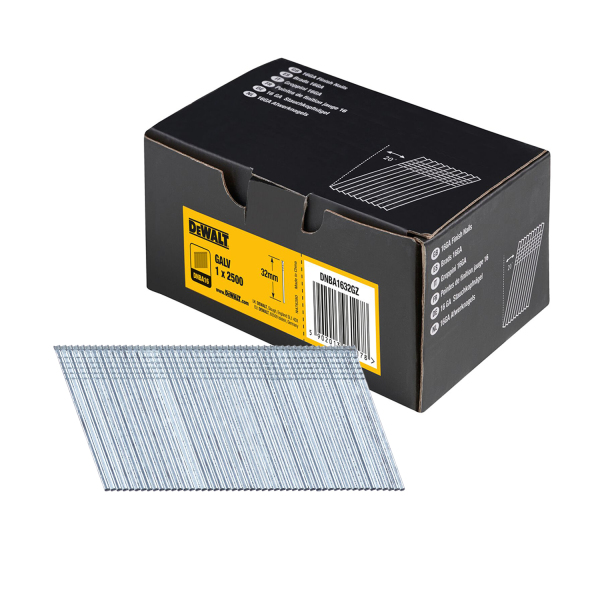 DeWALT DNBA1632GZ Gegalvaniseerde Brads Schuin 20° - 16 Gauge - 1.6x32mm (2500st) - Detailed view of the product