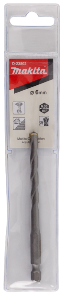 Makita D-23802 1/4"DIN Steenboor - 6x101mm - Detailed view of the product