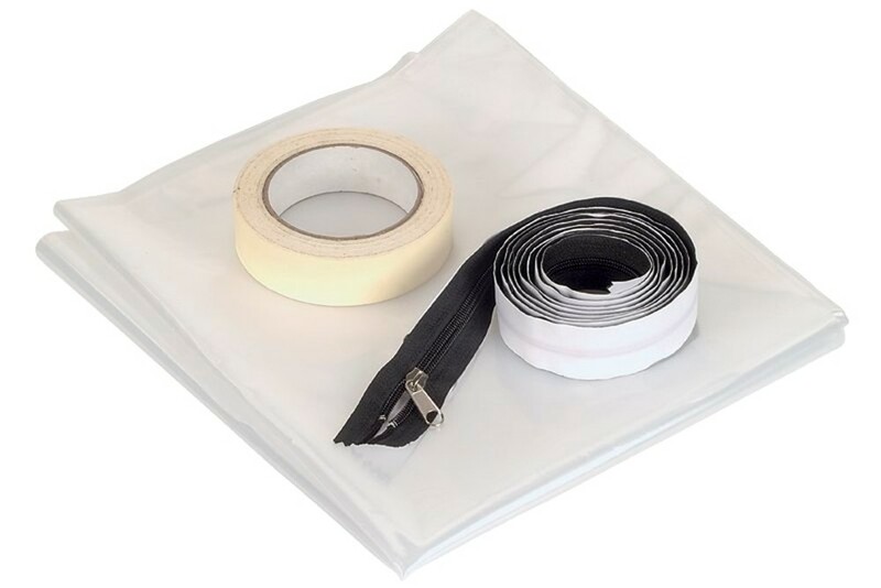 Wolfcraft stofdeur set afdekzeil 1,25x2,20m