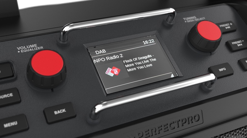 PerfectPro ROCKPRO Bouwradio - FM RDS / DAB+ - AUX-in - Bluetooth - Werkt Op Netstroom En Lithium Accu - Detailed view of the product