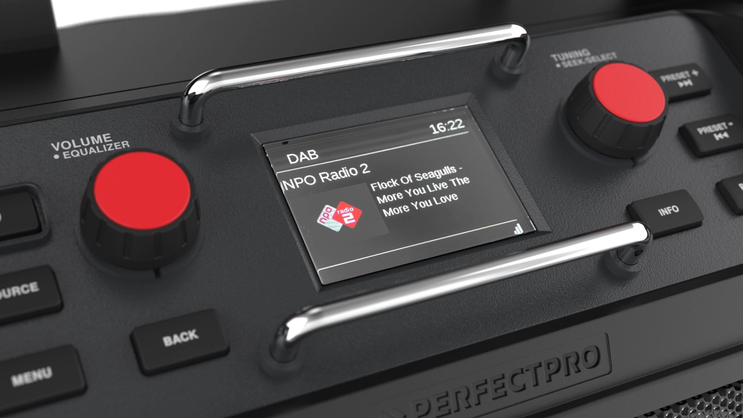 PerfectPro ROCKPRO Bouwradio - FM RDS / DAB+ - AUX-in - Bluetooth - Werkt Op Netstroom En Lithium Accu thumbnail 3