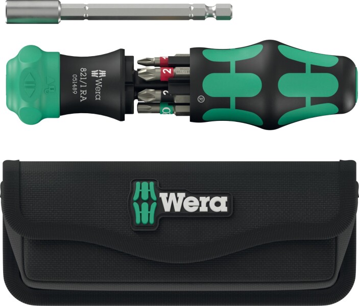 Wera 05051520001 Kraftform Kompakt 28 RA Bitschroevendraaier In Etui - 6 In 1 Multi-bit - Met Ratelfunctie