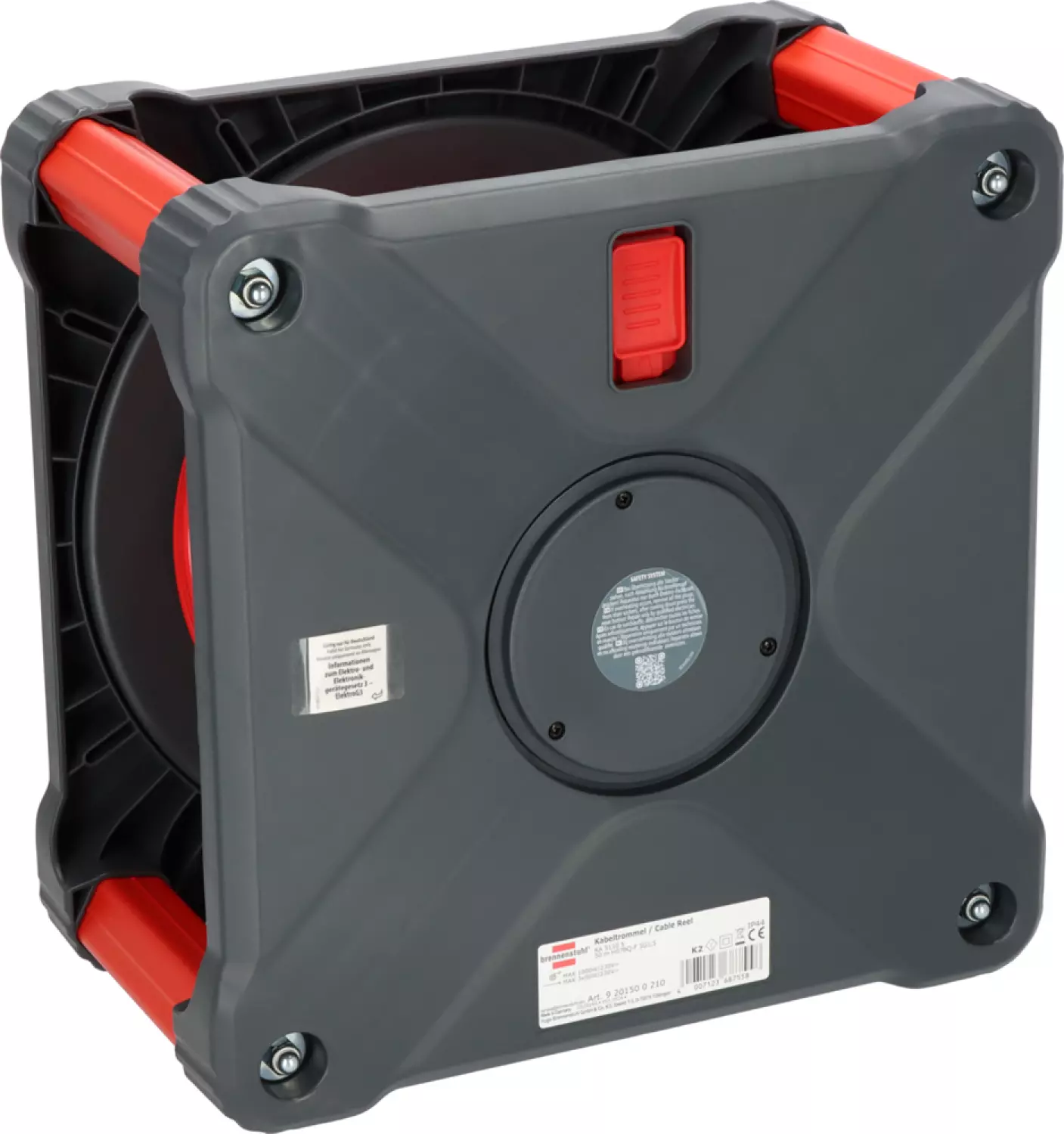 Brennenstuhl Professional KA 5110 Bouwplaats Cube 5-voudig Kabelhaspel H07BQ-F 3G1.5 - IP44 - 50m - Rood thumbnail 2