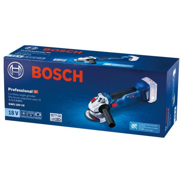 Bosch GWS 18V-10 18V Li-Ion Accu Haakse Slijper Body - 125mm - Koolborstelloos