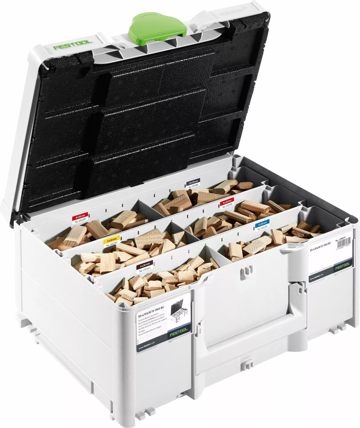 Festool DS 4/5/6/8/10 1060 BU DOMINO-stenen Beuken Assortiment In Systainer