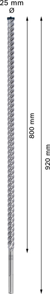 Bosch 2608900243 EXPERT Hamerboor SDS Max-8X - 25x800x920mm - Detailed view of the product